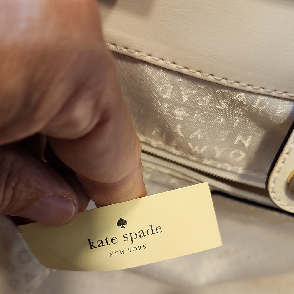 Kate Spade LIKE NEW Purse Satchel Medium Tote Bone White Cream - Picture 2 of 14